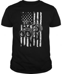 American Flag Monster Truck Man Boy Tshirt