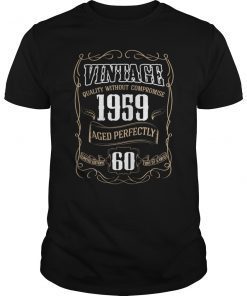 Born in 1959 Vintage 1959 life Begins at 60 T-Shirt