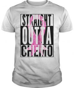 Breast Cancer Awareness Tee Shirt STRAIGHT OUTTA CHEMO Funny