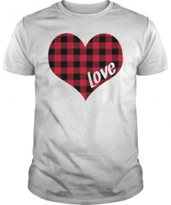 Buffalo Plaid Heart Valentine Day Gift Shirt