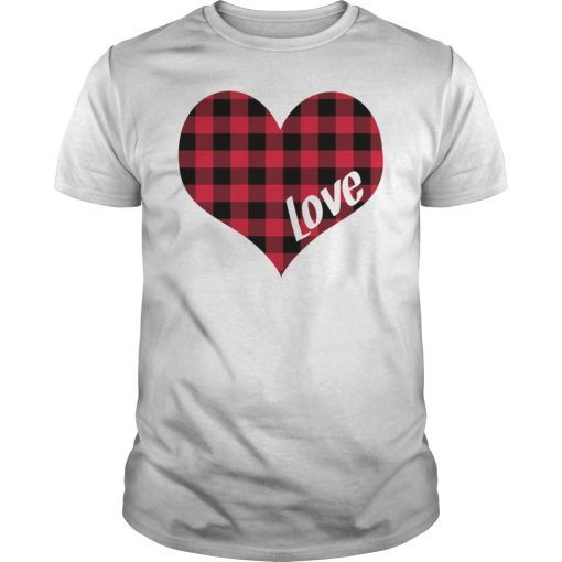 Buffalo Plaid Heart Valentine Day Gift Shirt