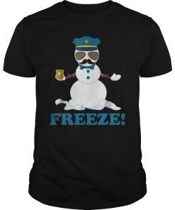 Cop Snowman Freeze Christmas Shirt