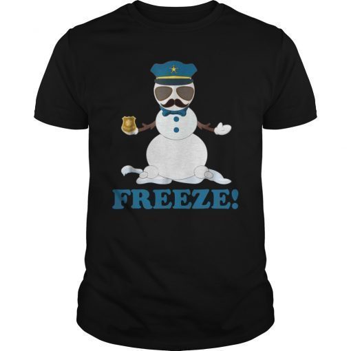 Cop Snowman Freeze Christmas Shirt