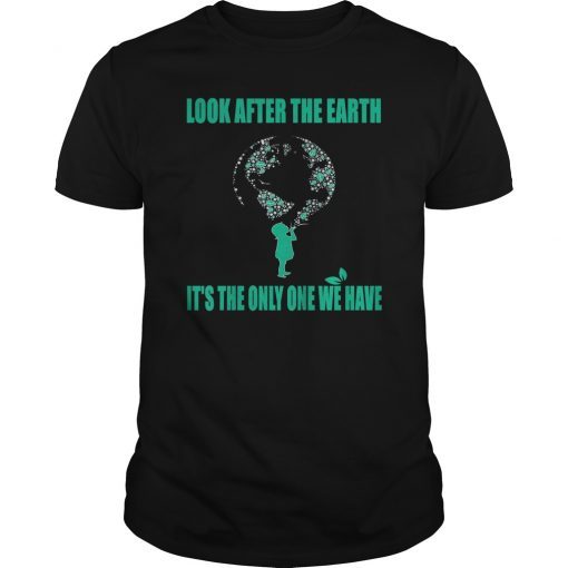 Earth Day Slogan Drawing Tee Shirt