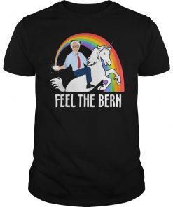 Feel The Bern Bernie Sanders Riding Unicorn Funny T-Shirt