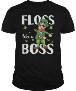 Floss like a Boss Shirt Flossing Leprechaun Tee Boys Kids