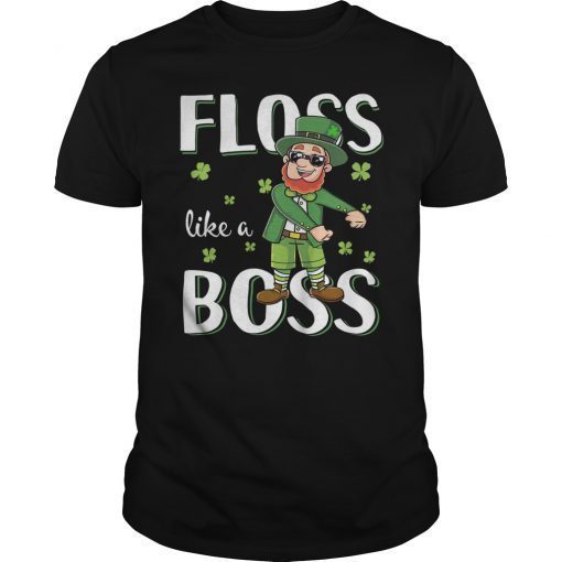 Floss like a Boss Shirt Flossing Leprechaun Tee Boys Kids