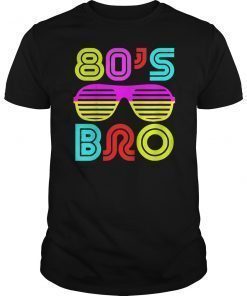 Funny 80's Bro Neon Eighties 80-S Costume T-Shirt Glow New