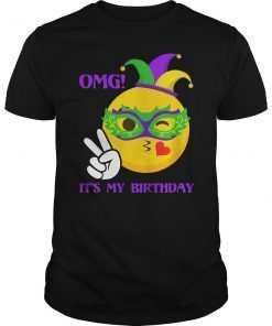 Funny Omg It's My Emoji Mardi Gras Mask Hat T-Shirt