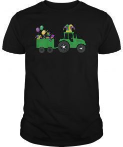 Funny Tractor Mardi Gras Tshirt For Boy Kid Toddler Gift