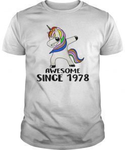 Funy 40 Yrs Old 40th Unicorn Shirt Gift 1978 Dabbing