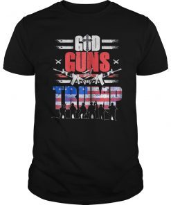 God Guns And Trump Shirt Gifts Amendment USA Flag Shirt