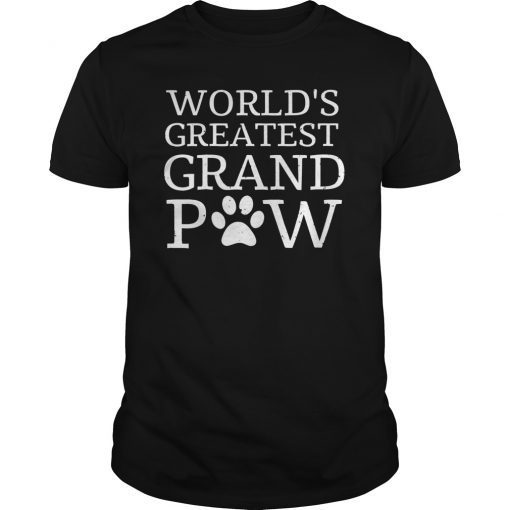 Grandpaw Shirt Worlds Greatest Grand Paw Funny Dogs Tee