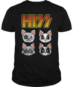 HISS Cute Funny Cat Kitten Cat Rock and Roll Band Shirt