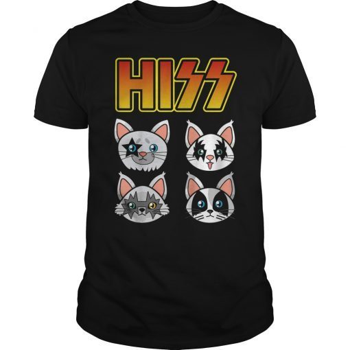 HISS Cute Funny Cat Kitten Cat Rock and Roll Band Shirt