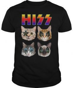 HISS Funny Cute Cat Mom Kitten Cats Lover Rock Gift Tee Shirt