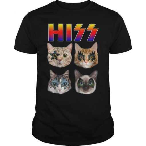 HISS Funny Cute Cat Mom Kitten Cats Lover Rock Gift Tee Shirt