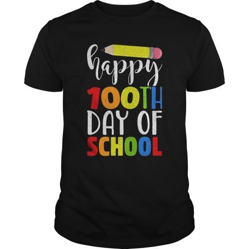 Happy 100th Day of School Tee Shirt for Teacher or Child