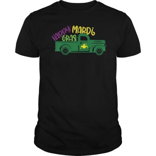 Happy Mardi Gras Truck Novelty Tshirt For Men, Women & Kids