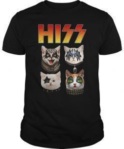 Hiss T-Shirt Cats Kittens Rock And Roll Band T-Shirt