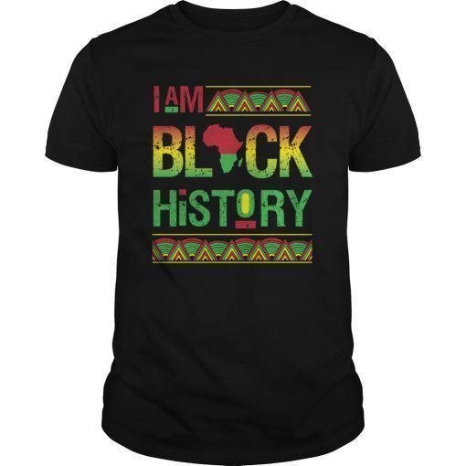 I Am Black History Dashiki Rasta Colored T-Shirt