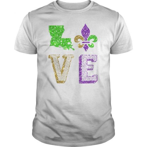 I Love Mardi Gras Louisiana New Orleans T-shirt Women girls