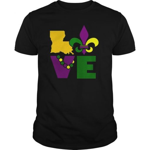 I Love Mardi Gras Louisiana T-shirt