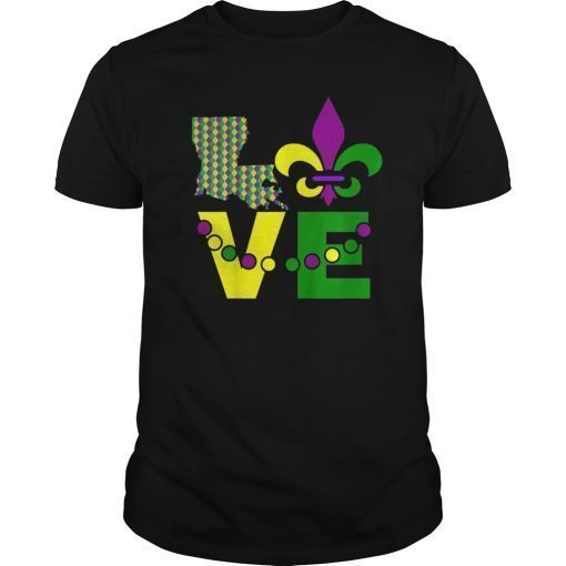 I Love Mardi Gras Louisiana T-shirt Toddler Boy Girl Kid