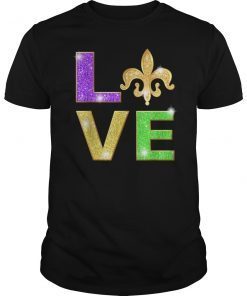 I Love Mardi Gras Shirt Fleur De Lis