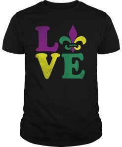 I Love Mardi Gras T-Shirt Fleur De Lis