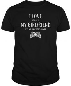 I Love My Girlfriend Video Games Valentines Day T-Shirt Mens