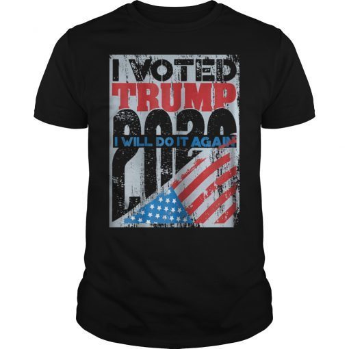 I VOTED TRUMP 2020 MAGA TEE RED 'TRUMP' WORD SHIRT