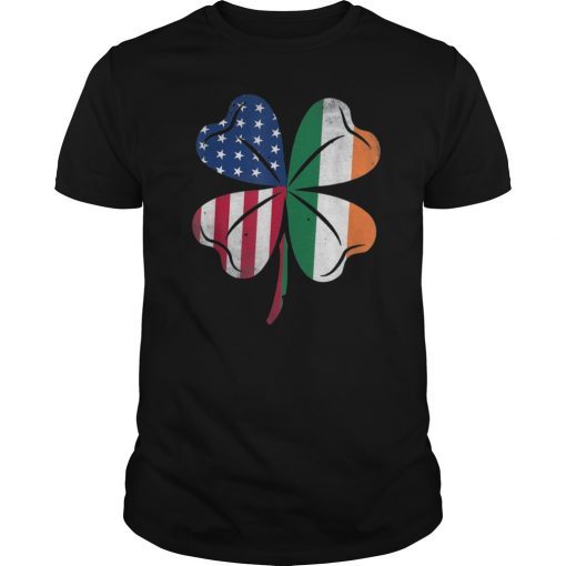 Irish American Flag Shamrock St Patricks Day T Shirt Gift