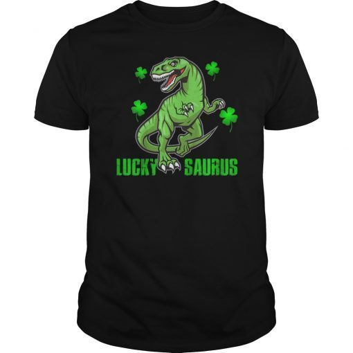 Irish Dinosaur T rex Luckysaurus Patricks Day TShirt