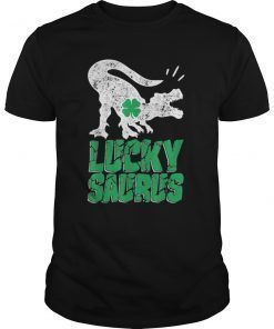 Irish Dinosaur T rex Shirt St Patricks Day Boys Kids Men Tee