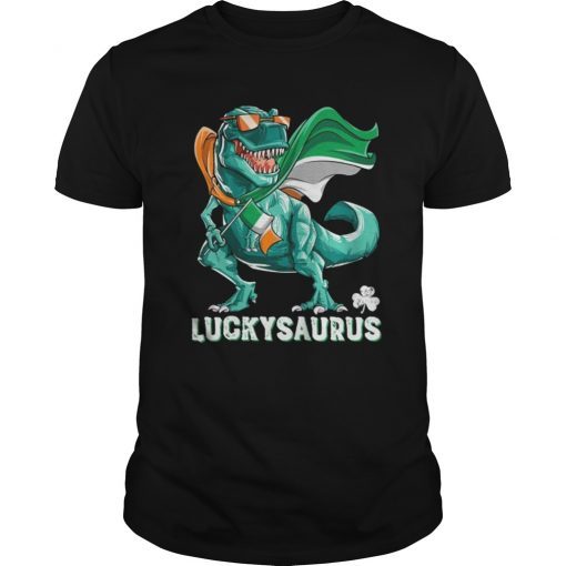 Irish Dinosaur T rex Shirt St Patricks Day Boys Kids Men Tee