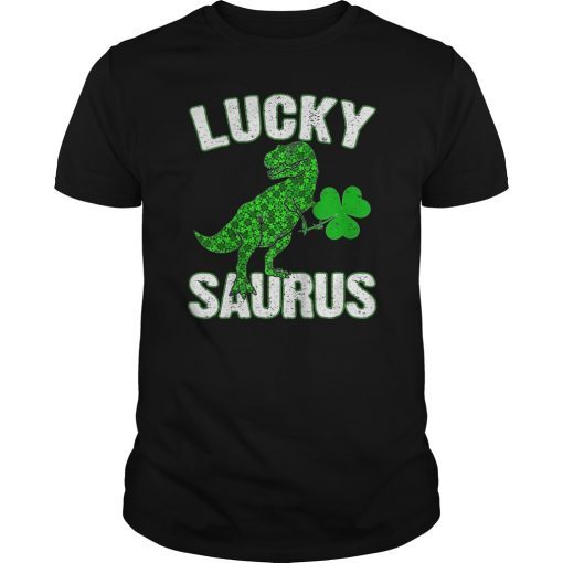 Irish Luckysaurus Shirt St Patricks Day Boys Kids Men Tee