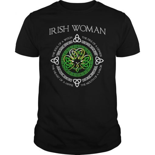 Irish Woman Soul Of A Witch Irish Funny Gift T-Shirt