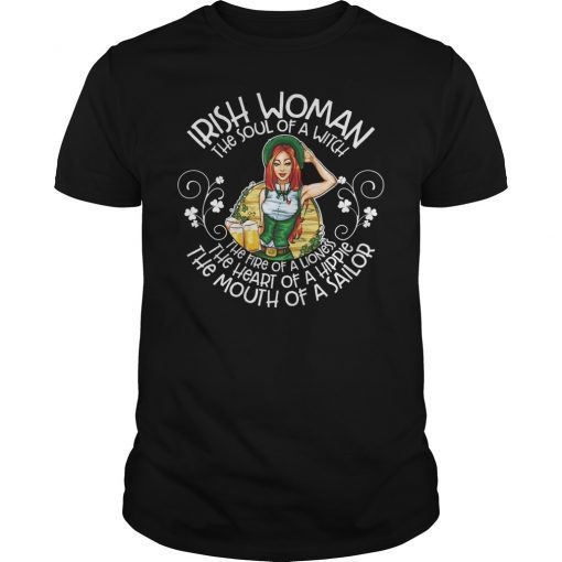 Irish Woman Soul Of A Witch Mouth Of A Sailor Beer Shirt