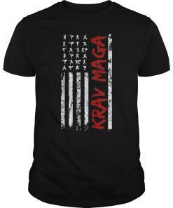 Krav Maga Shirt USA American Flag Fighter Fan T-Shirt