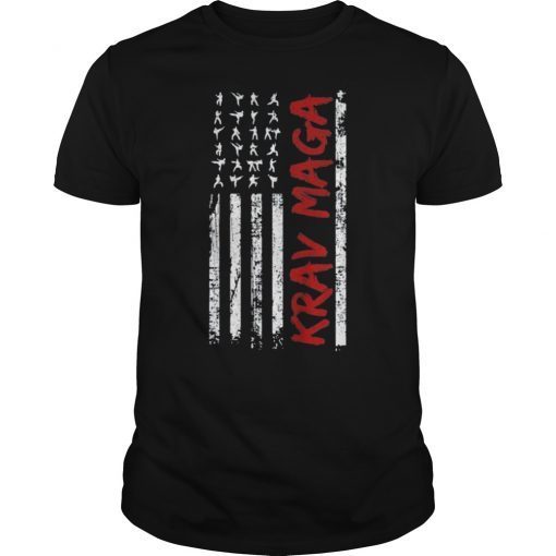 Krav Maga Shirt USA American Flag Fighter Fan T-Shirt