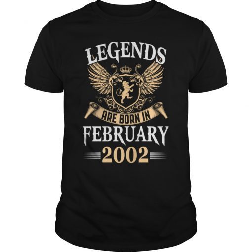 Legends Are Born In February 2002 T-Shirt