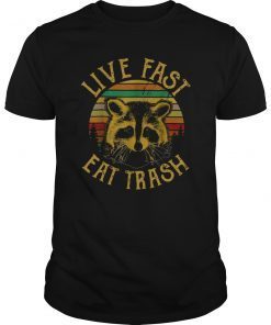 Live Fast Eat Trash Bear Vintage Camping T-Shirt