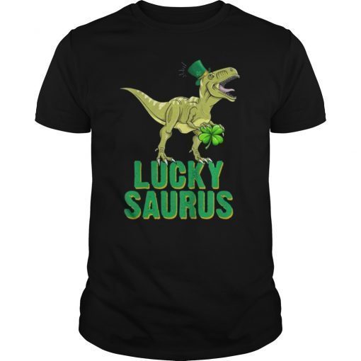 Luckysaurus Irish T-rex Dinosaur T-shirt