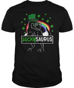 Luckysaurus St PatTrex Day Dinosaur- St Patricks Day T Shirt