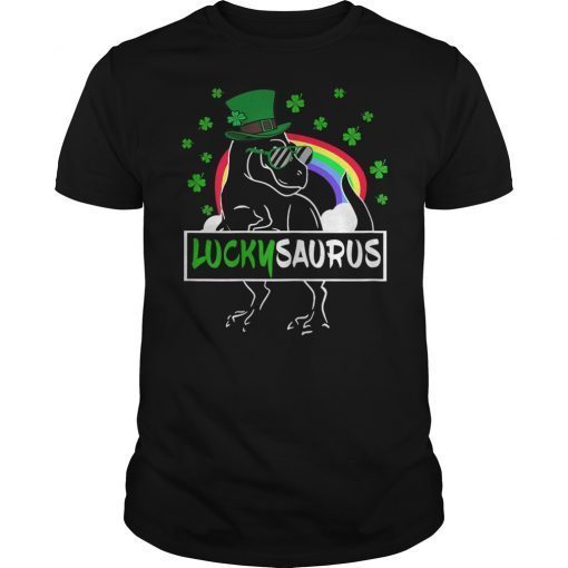 Luckysaurus St PatTrex Day Dinosaur- St Patricks Day T Shirt