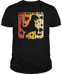 Luckysaurus St Patrick's Day T-Shirt Dinosaur T-Rex gift