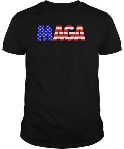MAGA America First Trump 2020 Republican USA Flag T-Shirt