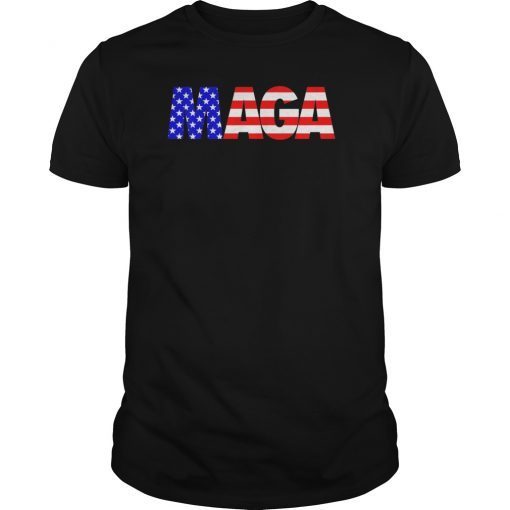 MAGA America First Trump 2020 Republican USA Flag T-Shirt