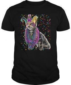 Mardi Gras Cat Shirt Mardi Gras Bead Jester Hat Costume Gift Funny
